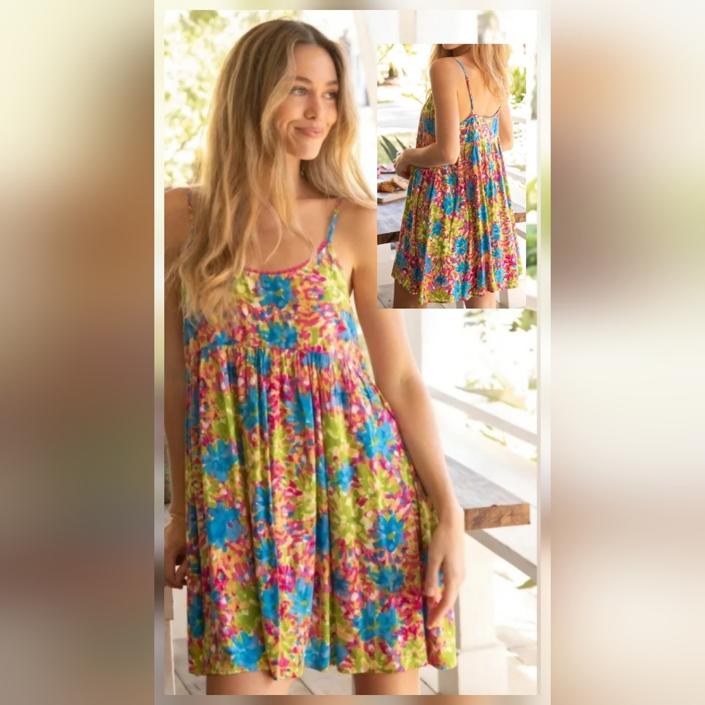 NATURAL LIFE Colorful Floral Mini Dress